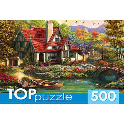 Пазлы Домик у пруда ТОРpuzzle 500 элементов Рыжий кот ХТП500-4228 1